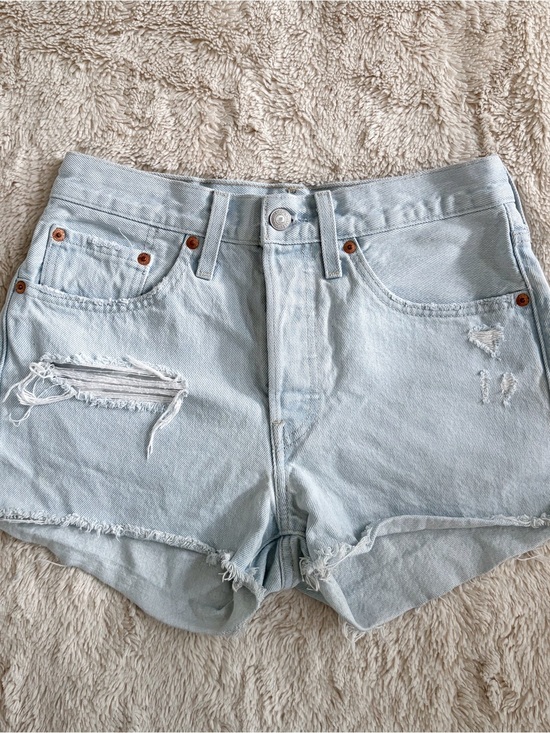 Levi's Pants - Levi’s 501 Denim Shorts Size 26 High Rise Distressed Light Wash Cutoff